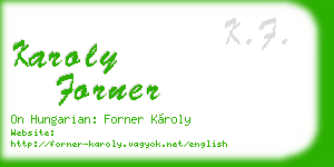 karoly forner business card
