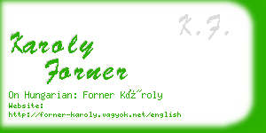 karoly forner business card